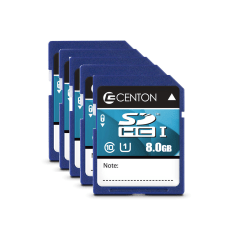 Centon Secure Digital™ Memory Cards, 8GB, Pack Of 5 Memory Cards, S1-SDHU1-8G-5-B