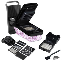 Brentwood® All-in-One Food & Vegetable Chopper, Mandoline Slicer & Cheese Grater with 4.25-Cup Storage, Black, KA-5026BK