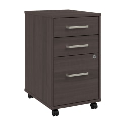 WorkPro Motiva 16"W 3-Drawer Rolling File Cabinet, Storm Gray, Installation Included