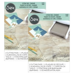 Sizzix Accessory Cutting Pads, 8-3/4" x 6-1/8" x 1/8", 2 Pads Per Pack, Set Of 2 Packs