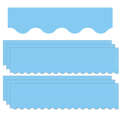 Teacher Created Resources Scalloped Border Trim Packs, 35’, Light Blue, Set Of 6 Packs