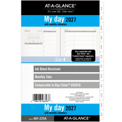AT-A-GLANCE® 2027 Daily Planner Two Page Per Day Refill, Loose-Leaf, Desk Size, 5 1/2" x 8 1/2", 481225A27
