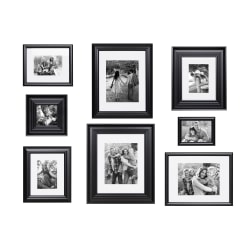 Uniek Kate And Laurel Odessa Gallery Wall Frame Set, 6-5/16" x 6-1/2", Black, Set Of 8