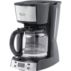 Betty Crocker BC-2809CB 12-Cup Stainless Steel Coffee Maker - Programmable - 1.90 quart - 12 Cup(s) - Multi-serve - Timer - Stainless Steel - Glass Body