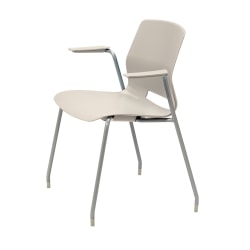 KFI Studios Imme Stack Chair With Arms, Moonbeam/Silver