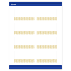Avery® Printable Cards With Sure Feed® Technology, 2" x 3-1/2", Matte White With Preprinted Gold Lace Trim Pattern, Pack Of 80