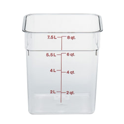 Cambro Square Food Storage Containers, 8-Quart, Clear, Pack Of 6 Containers