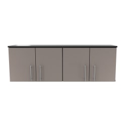 Inval Maestrik 47-1/4"W 4-Door Garage Storage Freestanding Cabinet, Taupe/Dark Gray