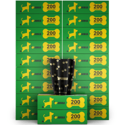 Flash Furniture Kessler Unscented Premium Pet Waste Station Bags, 48 Oz, 8" x 13", Black, 200 Bags Per Roll, Set Of 20 Rolls