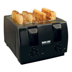 Better Chef 4-Slice Dual-Control Toaster, Black