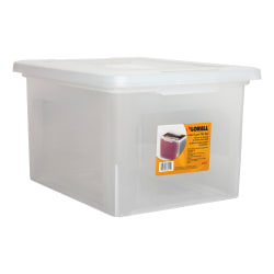 Lorell® Storage File Boxes With Lift-Off Lids, Letter/Legal Size, 18" x 11" x 14 3/16", Clear, Case Of 4
