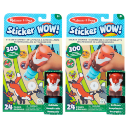 Melissa & Doug Sticker WOW! Activity Pad & Sticker Stamper, Fox, 300 Stickers Per Set, 2 Sets