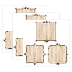Creative Teaching Press Designer Cut-Outs, 6", Core Décor Loop-De-Loop On Wood, 36 Cut-Outs Per Pack, Bundle Of 3 Packs