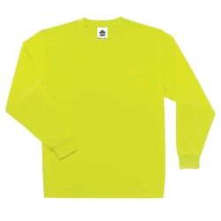 Ergodyne GloWear 8091 Non-Certified Long-Sleeve T-Shirt, Medium, Lime