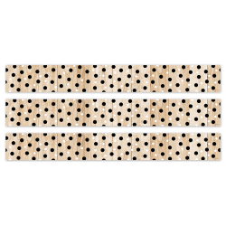 Creative Teaching Press EZ Borders, Polka Dots On Wood, 24 Borders Per Pack, Set Of 3 Packs