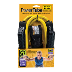 GoFit Pro-Grade Power Resistance Tube With Handles, 48"H x 5/16"W x 4"D, Yellow