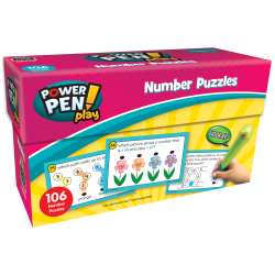 Teacher Created Resources Power Pen Play Cards, Number Puzzles, Set Of 53 Cards, Grades 1 To 2
