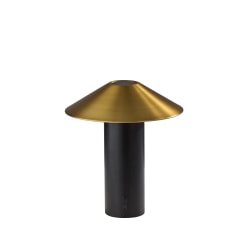 Adesso ADS360 Pina LED Cordless Table Lamp, Black with Antique Brass Sahde