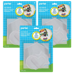 Perler Small & Large Basic Shapes Pegboards, Clear, 5 Pegboards Per Pack, Set Of 3 Packs