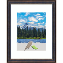 Amanti Art Scoop Wood Picture Frame, 13" x 16", Opening Size 11" x 14" (Matted To 8" x 10"), Dark Bronze