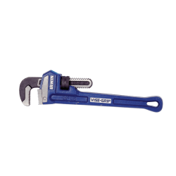 Cast Iron Pipe Wrench, Forged Steel Jaw, 12 in