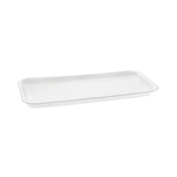 Pactiv Evergreen Foam Trays, Supermarket, #10S, 10-3/4" x 5-3/4" x 5/8", White, Pack Of 500 Trays