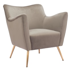 Zuo Modern Zoco Accent Chair, Taupe/Gold
