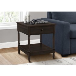 Monarch Specialties Lou Rectangular Accent Table, 25"H x 21-3/4"W x 23-1/2"D, Brown