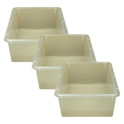 Romanoff Products Double Stowaway Trays, 5-1/2"H x 13-1/2"W x 16"D, Clear, Pack Of 3 Trays
