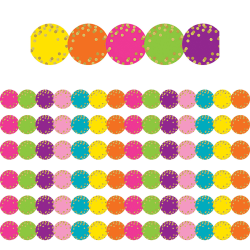 Teacher Created Resources Die-Cut Border Trim, Confetti Circles, 35' Per Pack, Set Of 6 Packs