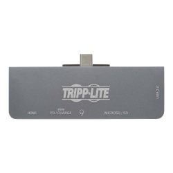 Tripp Lite USB C Docking Station HDMI USB-A SD/Micro SD PD Charging Gray - Docking station - USB-C / Thunderbolt 3 - HDMI