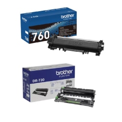 Brother® TN-760 Black High Yield Toner Cartridge And DR-730 Replacement Drum Unit Set, TN760DR730PK-OD