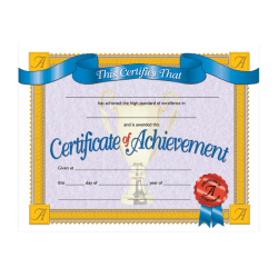 Hayes Publishing Certificate Of Achievement, 8 1/2" x 11", Multicolor, Pack Of 30