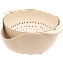 Starfrit ECO by Gourmet - Small Colander & Bowl - White - Wheat Husk Body