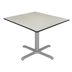 Regency Cain Square X-Base Breakroom Table, 29"H x 48"W x 48"D, Maple/Gray