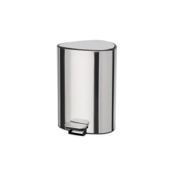 Joseph Joseph Corner Style Stainless Steel Step Waste Can, 1.3 Gallon, Silver