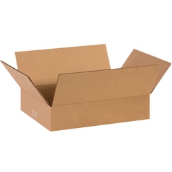 Partners Brand Corrugated Boxes, Flat, 3"H x 10"W x 14"D, Kraft, Pack Of 25