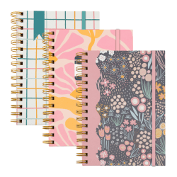 C-Line Signature Series Journals, 5-3/4" x 8", College Ruled, 100 Pages, Assorted Designs, Pack Of 3