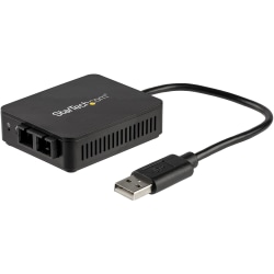 StarTech.com USB to Fiber Optic Converter - 100BaseFX SC - USB 2.0 to Ethernet Network Adapter - 2 km MM - Windows Mac and Linux - Connect to a 100Mbps fiber-optic network through your laptop's USB-A port - USB to fiber optic converter with 100Base-FX SC