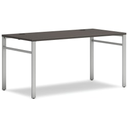 HON® Mod Table Desk With U-Legs, 29"H x 60"W x 30"D, Silver/Slate Teak