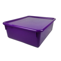 Romanoff Double Stowaway Tray With Lid, 5-1/2"H x 13-1/2"W x 16"D, Purple