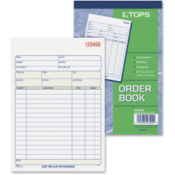 TOPS® 2-Part Carbonless Sales Order Book, 50 Sheets, 5-9/16" x 7-15/16"