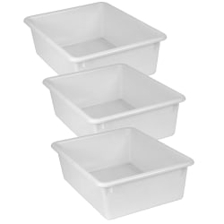 Romanoff Products Double Stowaway Trays, 5-1/2"H x 13-1/2"W x 16"D, White, Pack Of 3 Trays