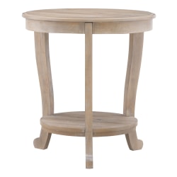 Powell Heller Side Table With Shelf, 24" x 22", Natural