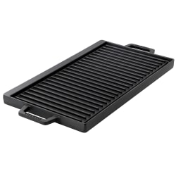 Martha Stewart Rectangular Cast Iron Preseasoned Reversible Griddle And Grill Pan, 17", Black