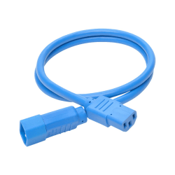 Eaton Tripp Lite Series Heavy-Duty PDU Power Cord, C13 to C14 - 15A, 250V, 14 AWG, 3 ft. (0.91 m), Blue - Power extension cable - IEC 60320 C14 to power IEC 60320 C13 - 3 ft - blue