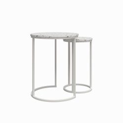 Ameriwood™ Home Amelia Nesting Tables, 22-13/16"H x 18-1/16"W x 18-1/16"D, White/Terrazzo, Set Of 2 Tables