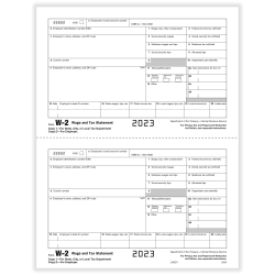 ComplyRight® W-2 Tax Forms, 2-Up, Employer’s Copy D and/or State, City Or Local Copy 1, Laser, 8-1/2" x 11", Pack Of 4,000 Forms