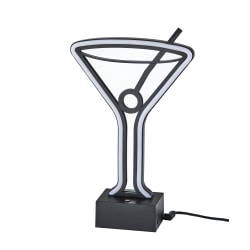 Adesso® Simplee Infinity Neon Table Lamp, 10"H, Martini Glass, Black