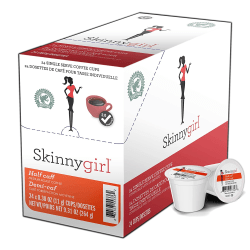 Skinnygirl Single-Serve K-Cup Coffee, Half-Caff Reduced Caffeine Medium Roast, Box Of 24 Pods